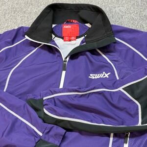 Swix Women Purple Black Full Zip Nordic Ski Running Jacket XL